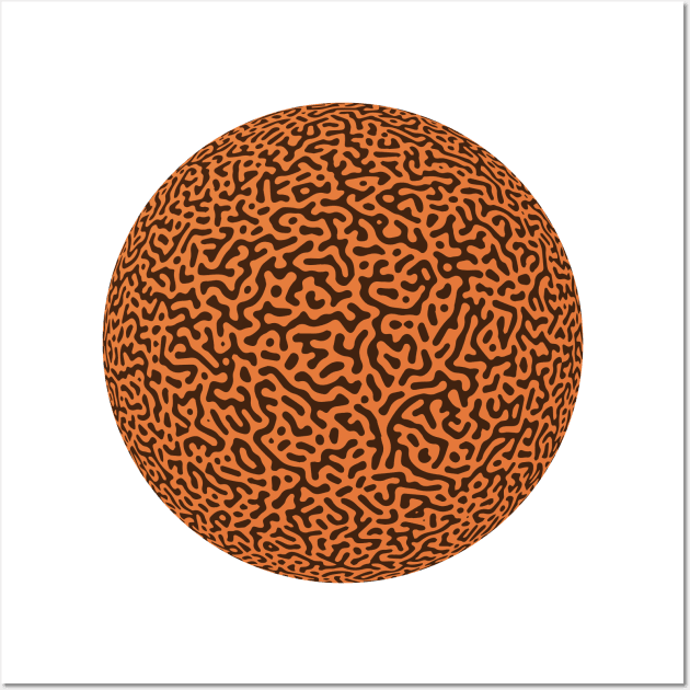 Turing Pattern Sphere (Orange) Wall Art by John Uttley